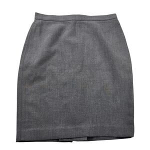 NWT ann taylor grey lined pencil skirt business career mid length modest sz 4